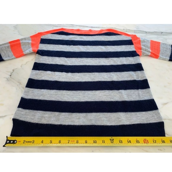 J.CREW NAVY GRAY ORANGE STRIPE CASHMERE SWEATER SIZE SMALL NWOTS! - Picture 11 of 16